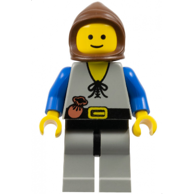 peasant - light gray legs brown hood