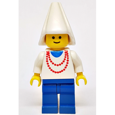 maiden with necklace - blue legs white cone hat