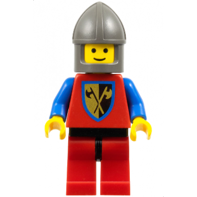 crusader axe - red legs with black hips dark gray chin-guard