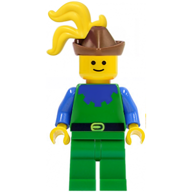 forestman - blue brown hat yellow 3-feather plume