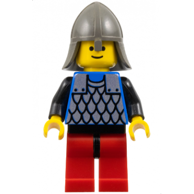 scale mail - blue red legs with black hips dark gray neck-protector