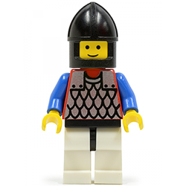 scale mail - red with blue arms white legs with black hips black chin-guard