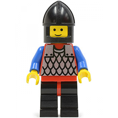 scale mail - red with blue arms black legs with red hips black chin-guard