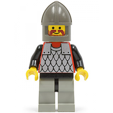 scale mail - red with black arms light gray legs with black hips dark gray chin-guard