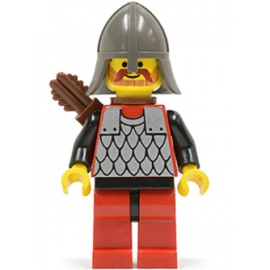 scale mail - red with black arms red legs with black hips dark gray neck-protector quiver