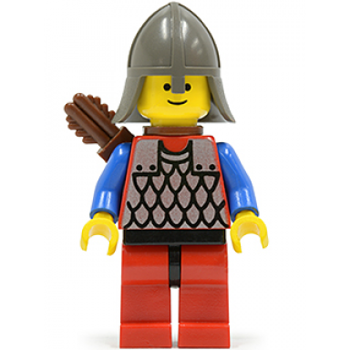scale mail - red with blue arms red legs with black hips dark gray neck-protector quiver