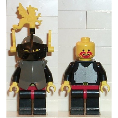 breastplate - armor over black dark gray helmet black visor yellow dragon plumes