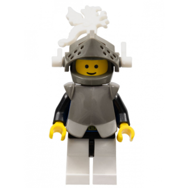breastplate - armor over blue dark gray helmet and visor white dragon plumes