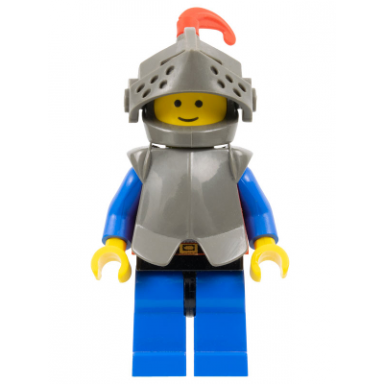 breastplate - armor over red dark gray helmet and visor red feather