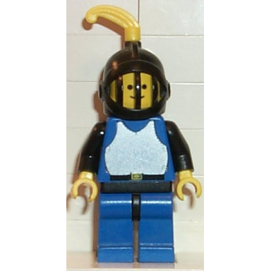 breastplate - blue with black arms blue legs with black hips black grille helmet yellow feather black plastic cape