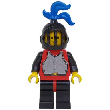 breastplate - red with black arms black legs with red hips black grille helmet blue plume