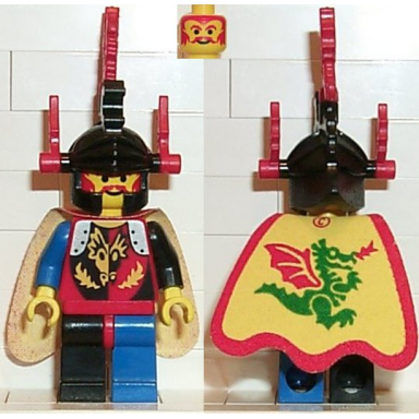 dragon knights - dragon master red plumes dragon cape