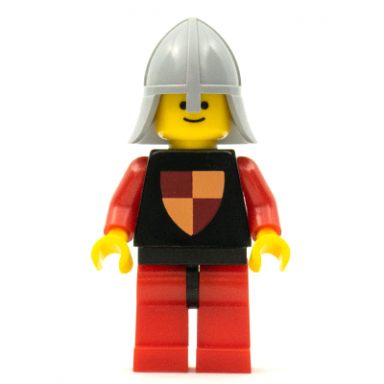 classic - knights tournament knight black red legs with black hips light bluish gray neck-protector reissue