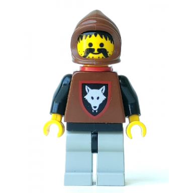 wolfpack - moustache black arms and light gray legs brown hood and red cape