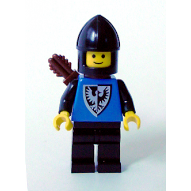 black falcon - black legs black chin-guard shield bottom pointed quiver