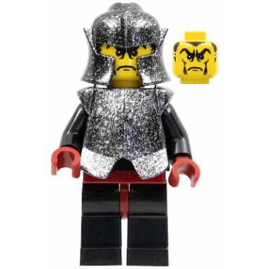 knights kingdom ii - shadow knight speckle black-silver armor and helmet