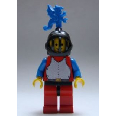 breastplate - red with blue arms red legs with black hips black grille helmet blue dragon plume