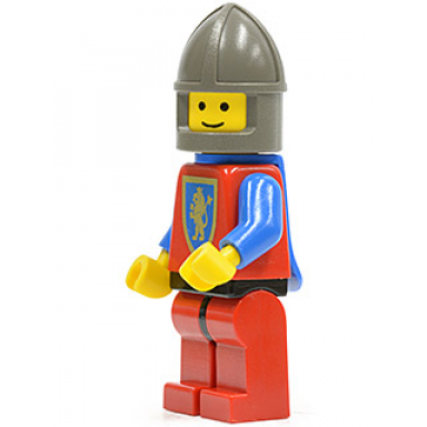 crusader lion - red legs with black hips dark gray chin-guard blue plastic cape