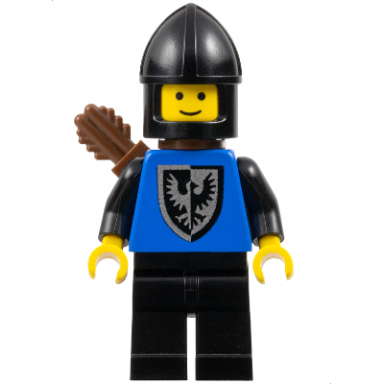 black falcon - black legs black chin-guard shield bottom round quiver