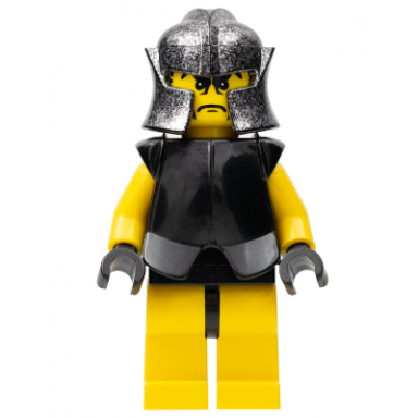 knights kingdom ii - rogue knight 4 yellow legs black breastplate speckle cheek protector helmet