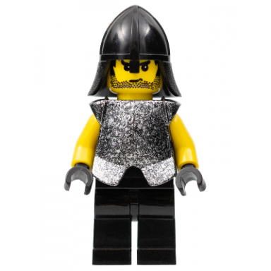 knights kingdom ii - rogue knight 5 black legs speckle breastplate black neck-protector
