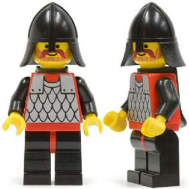 scale mail - red with black arms black legs with red hips black neck-protector black plastic cape