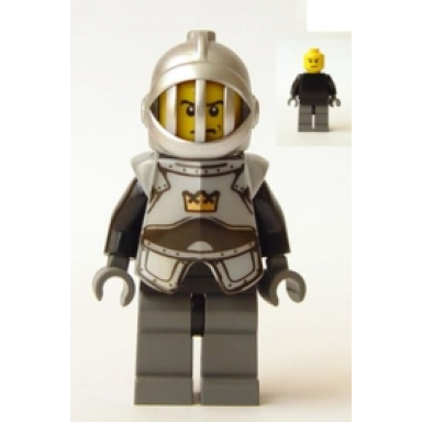 fantasy era - crown knight plain with breastplate grille helmet scowl