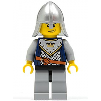 fantasy era - crown knight scale mail with crown helmet with neck protector scowl