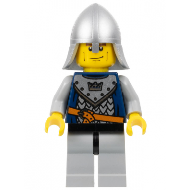 fantasy era - crown knight scale mail with crown helmet with neck protector vertical cheek lines