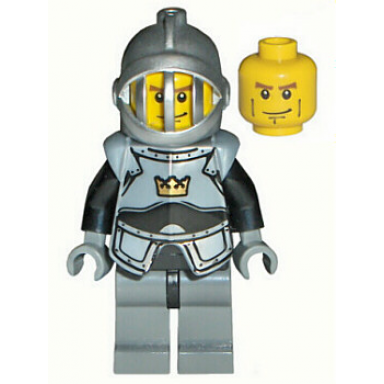 fantasy era - crown knight plain with breastplate grille helmet vertical cheek lines