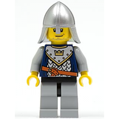 fantasy era - crown knight scale mail with crown helmet with neck protector smirk and stubble beard