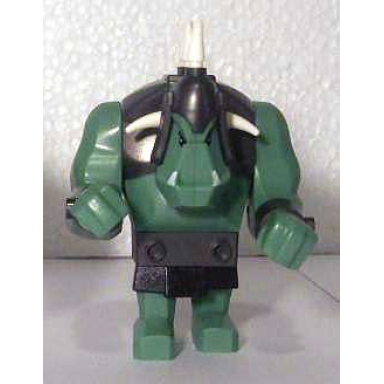 fantasy era - troll sand green with pearl dark gray armor and 5 white horns