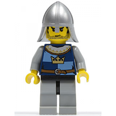 fantasy era - crown knight quarters helmet with neck protector black messy hair and stubble