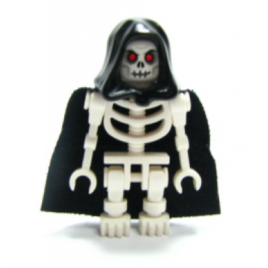 fantasy era - skeleton warrior 6 white black hood and cape