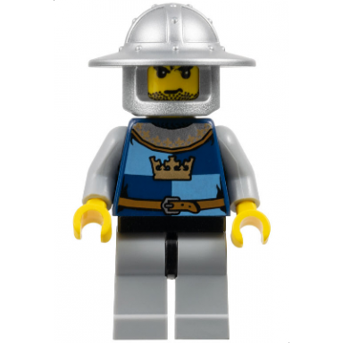 fantasy era - crown knight quarters helmet with broad brim black messy hair and stubble