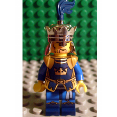 fantasy era - crown king no cape printed legs dark blue plume