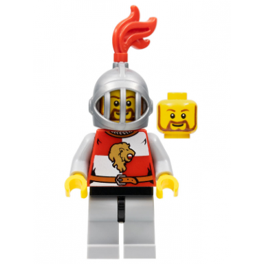 kingdoms - lion knight quarters helmet with fixed grille brown beard rounded