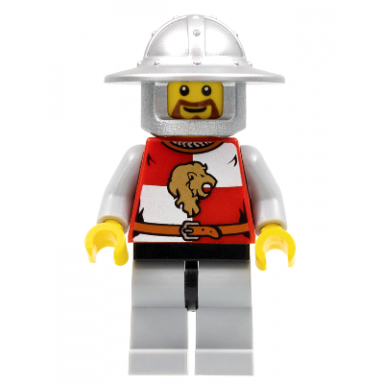 kingdoms - lion knight quarters helmet with broad brim brown beard rounded
