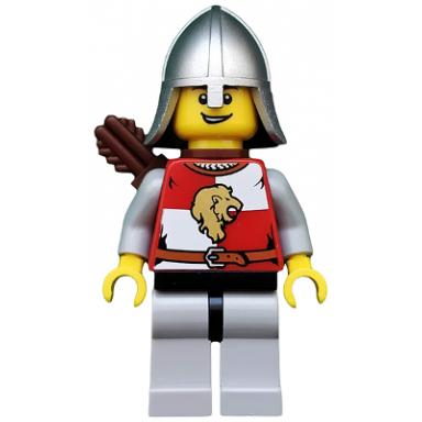 kingdoms - lion knight quarters helmet with neck protector quiver open grin