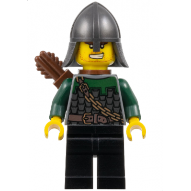 kingdoms - dragon knight scale mail with chain and belt helmet with neck protector quiver bared teeth
