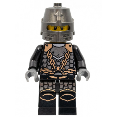 kingdoms - dragon knight scale mail with chains helmet closed gray beard