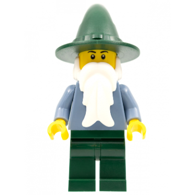 wizard - sand blue with dark green legs and hat black eyebrows