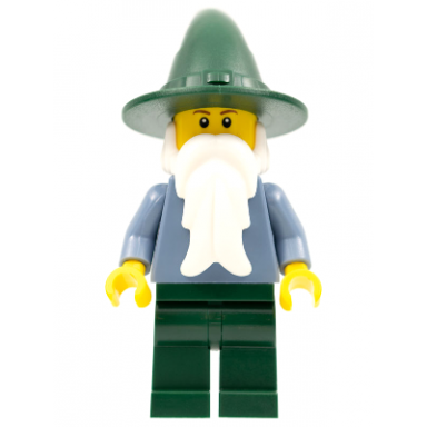 wizard - sand blue with dark green legs and hat reddish brown eyebrows