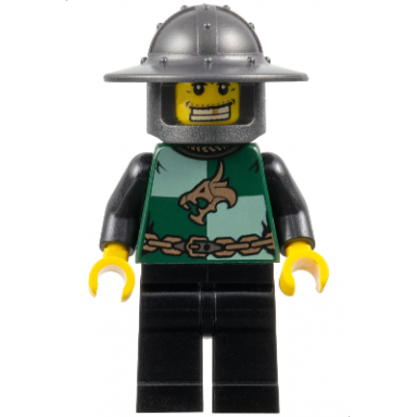 kingdoms - dragon knight quarters helmet with broad brim gold tooth