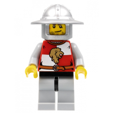 kingdoms - lion knight quarters helmet with broad brim crooked smile and scar chess pawn
