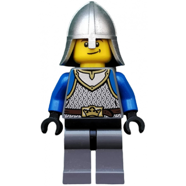 castle - kings knight scale mail crown belt helmet with neck protector smirk