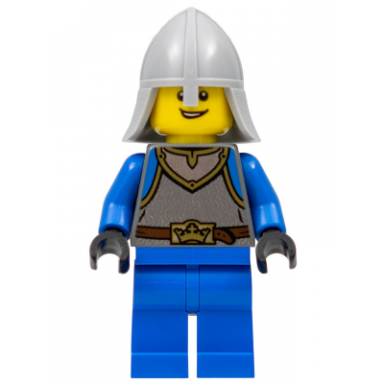 castle - kings knight scale mail crown belt helmet with neck protector open grin
