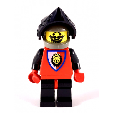 royal knights - dark gray helmet with black visor lion crest