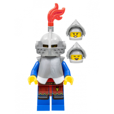 lion knight - female light bluish gray helmet flat silver visor red plume flat silver armor