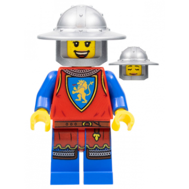 lion knight - female flat silver broad brim helmet